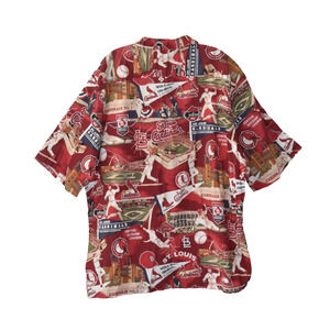 A2 Auth REYN SPORTS St Louis Cardinals Short Sleeve Button Down Shirt Size XXL